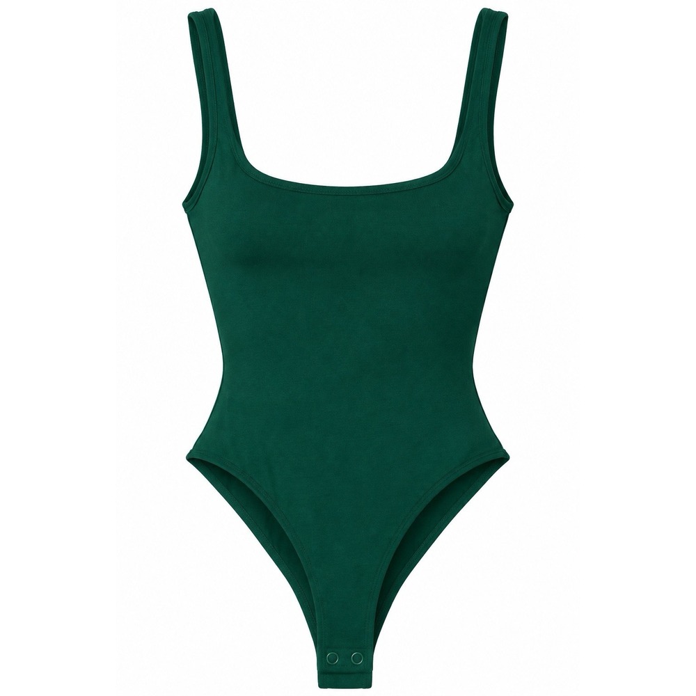 Naked Wardrobe Bodysuit S Green Scoop Neck Tank Double Lined NWOT
